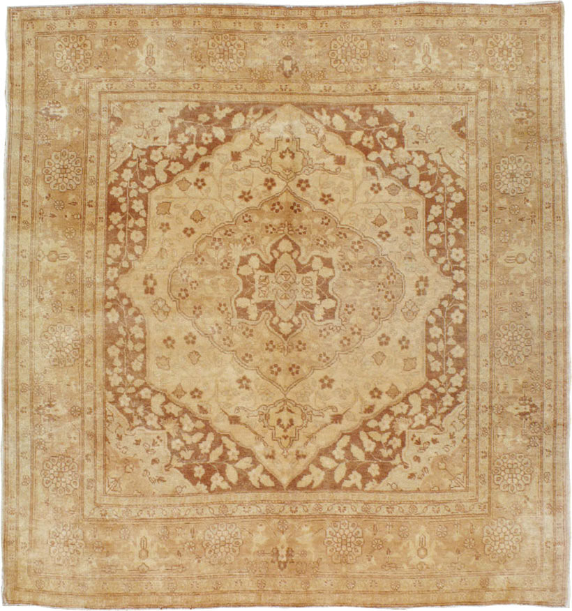 Antique Persian Tabriz Square Carpet, No.14643 - Galerie Shabab