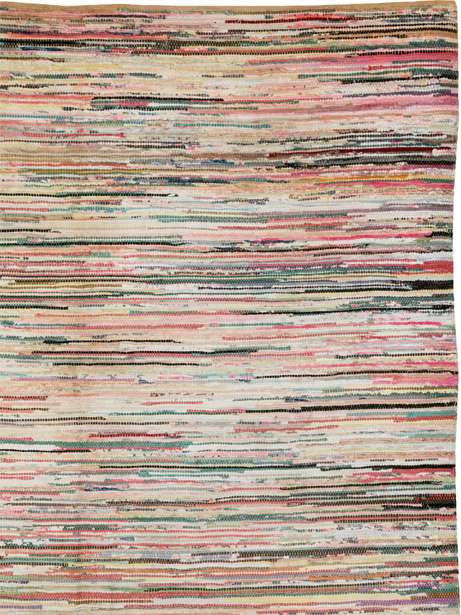Vintage American Rag Rug, No.14768 - Galerie Shabab