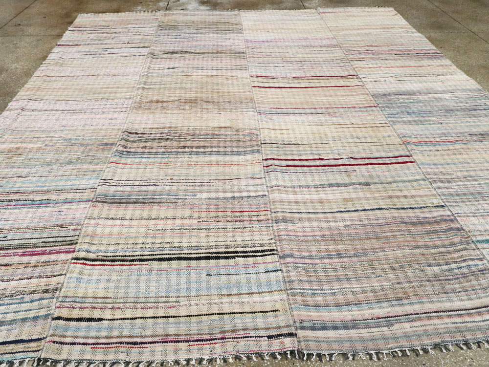 Vintage American Rag Rug, No.14840 - Galerie Shabab