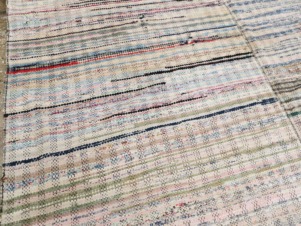 Vintage American Rag Rug, No.14840 - Galerie Shabab