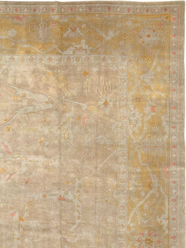 Antique Turkish Oushak Room Size Carpet, No.14933 - Galerie Shabab
