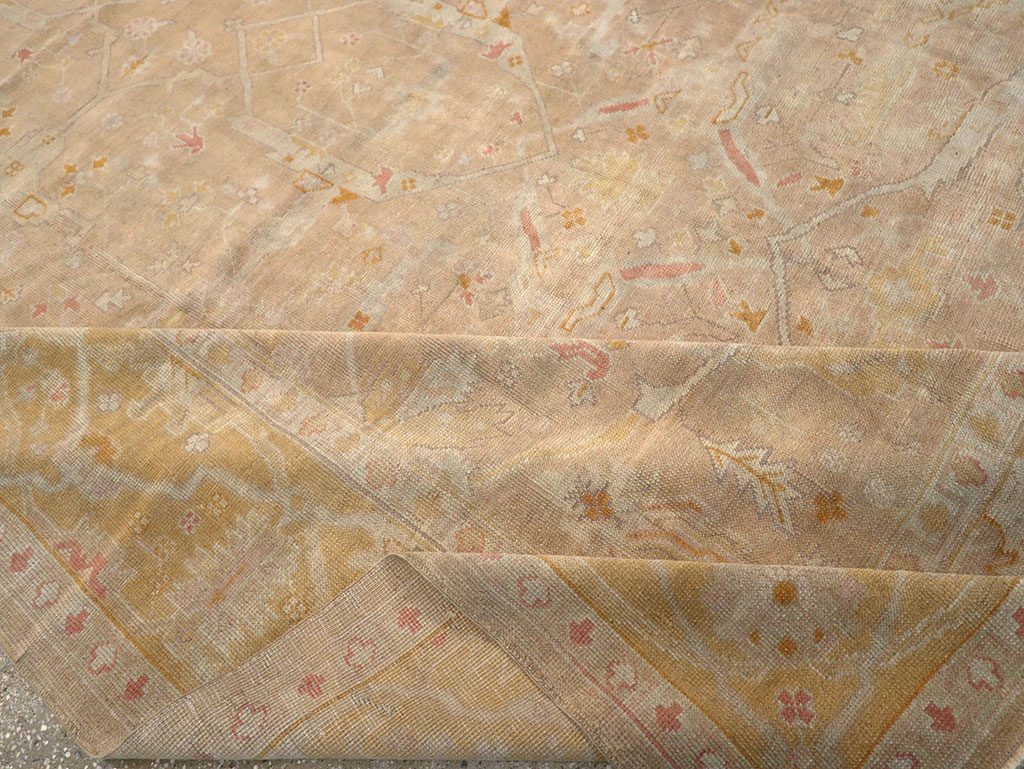 Antique Turkish Oushak Room Size Carpet, No.14933 - Galerie Shabab