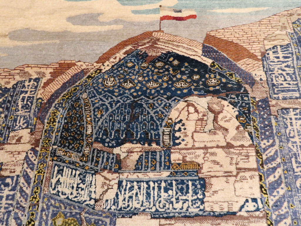 Vintage Persian Tabriz Pictorial Rug, No.15071 - Galerie Shabab