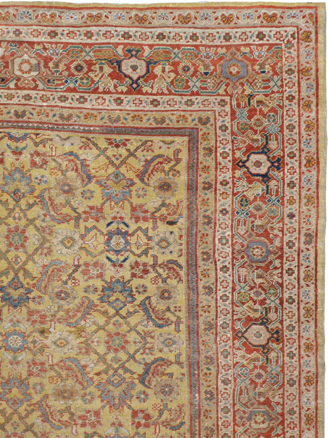 Antique Persian Mahal Square Carpet, No.15143 - Galerie Shabab