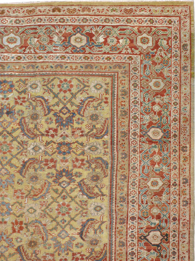 Antique Persian Mahal Square Carpet, No.15143 - Galerie Shabab