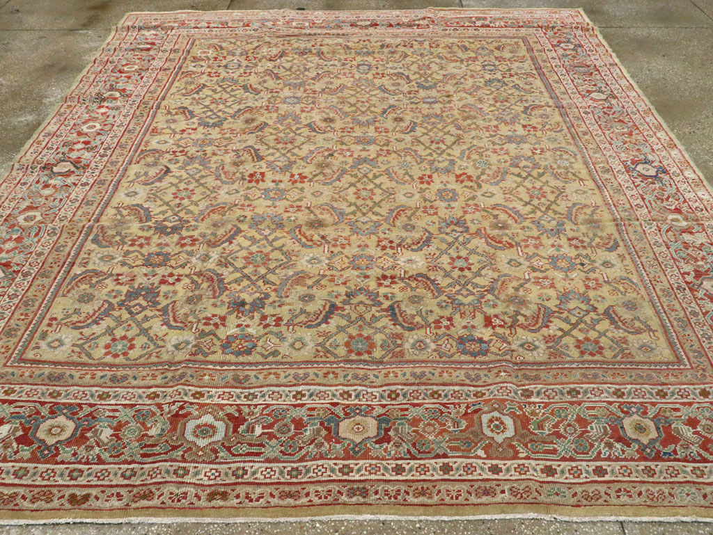 Antique Persian Mahal Square Carpet, No.15143 - Galerie Shabab
