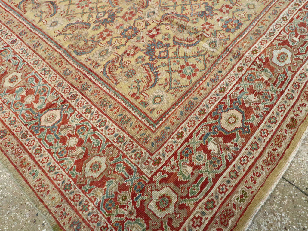 Antique Persian Mahal Square Carpet, No.15143 - Galerie Shabab