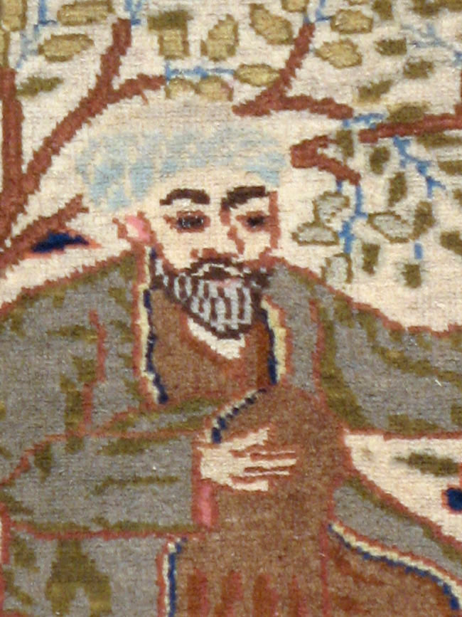 Vintage Persian Tabriz Pictorial Rug, No.15218 - Galerie Shabab