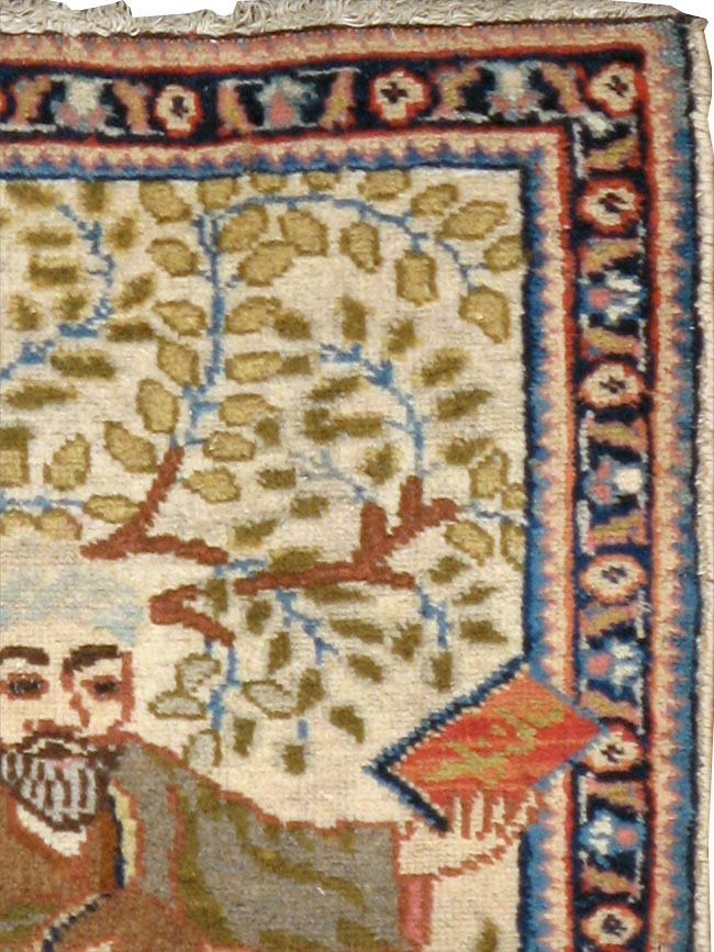 Vintage Persian Tabriz Pictorial Rug, No.15218 - Galerie Shabab