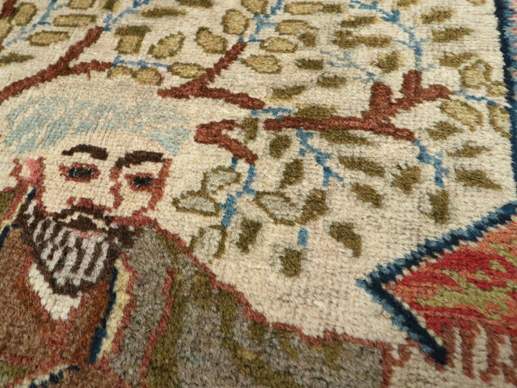 Vintage Persian Tabriz Pictorial Rug, No.15218 - Galerie Shabab