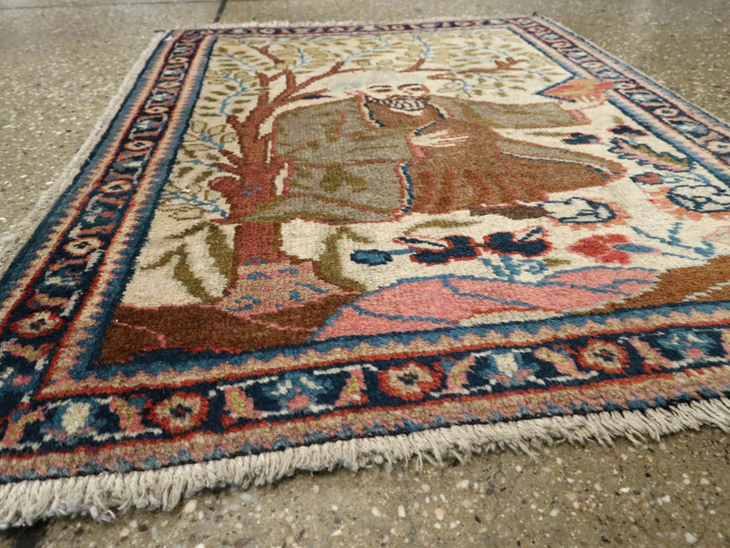 Vintage Persian Tabriz Pictorial Rug, No.15218 - Galerie Shabab