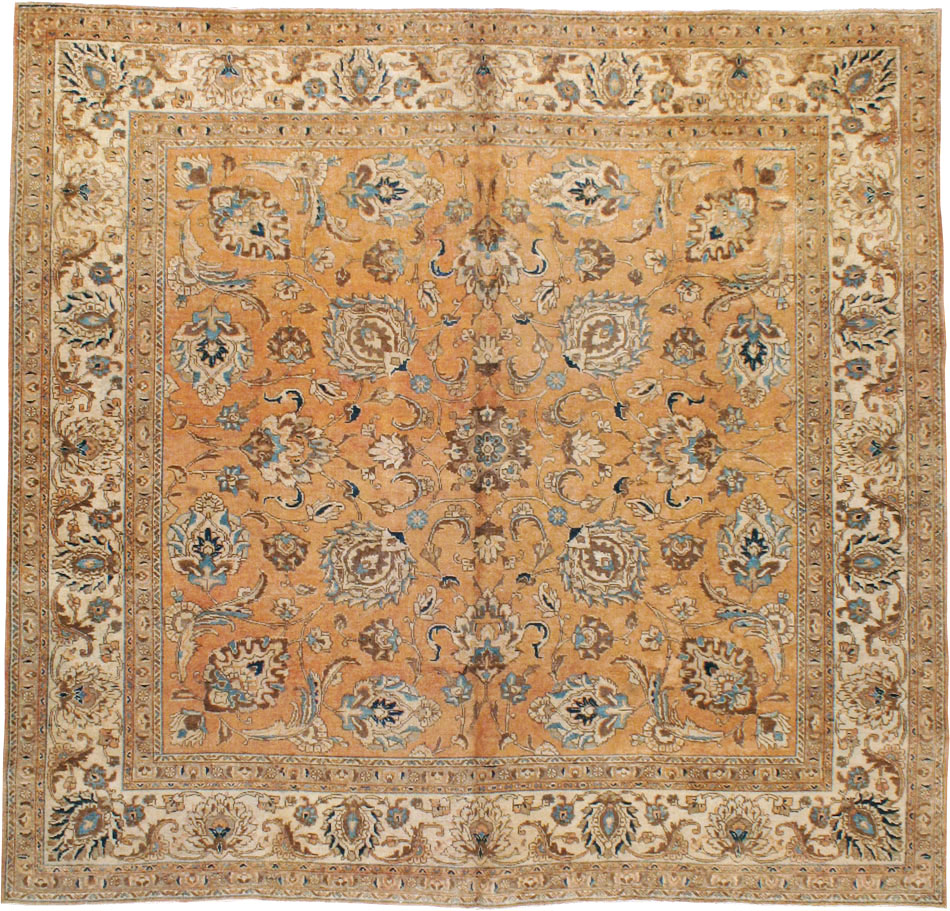 Vintage Persian Tabriz Square Carpet, No.15222 - Galerie Shabab