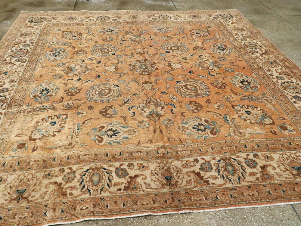 Vintage Persian Tabriz Square Carpet, No.15222 - Galerie Shabab