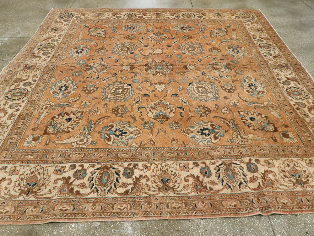 Vintage Persian Tabriz Square Carpet, No.15222 - Galerie Shabab