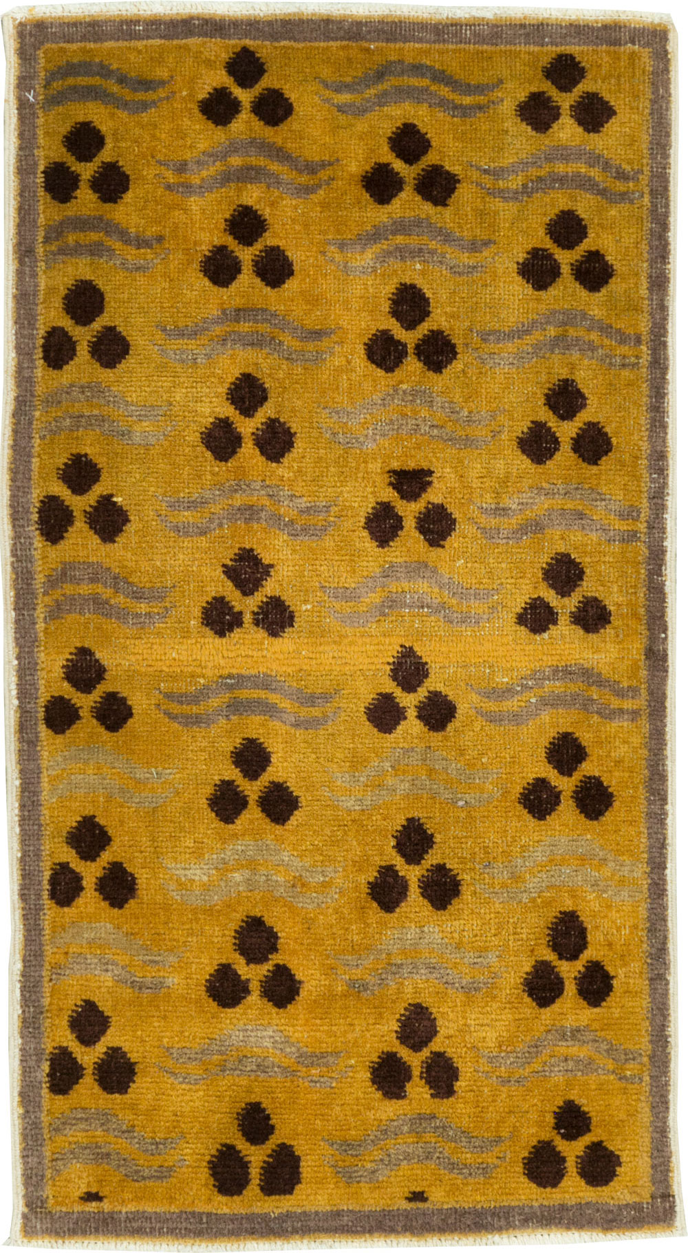 Vintage Turkish Art Deco Throw Rug, No.15303 - Galerie Shabab