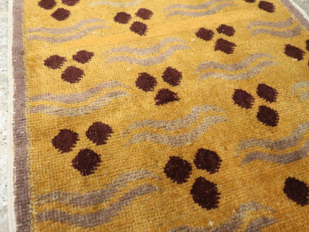 Vintage Turkish Art Deco Throw Rug, No.15303 - Galerie Shabab