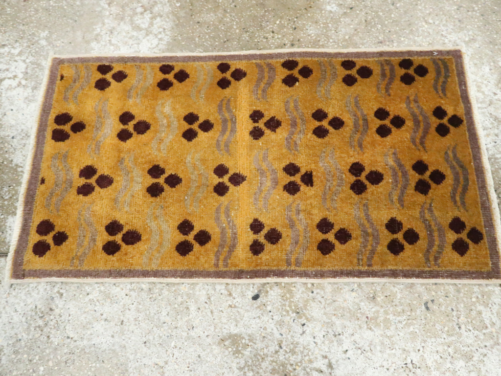 Vintage Turkish Art Deco Throw Rug, No.15303 - Galerie Shabab