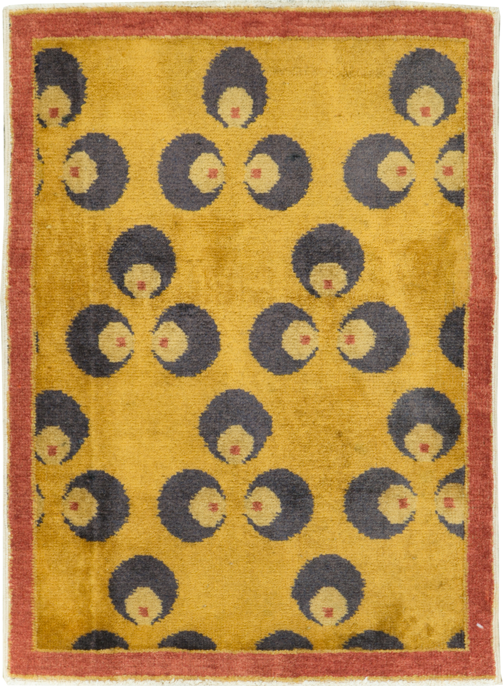 Vintage Turkish Art Deco Throw Rug, No.15306 - Galerie Shabab