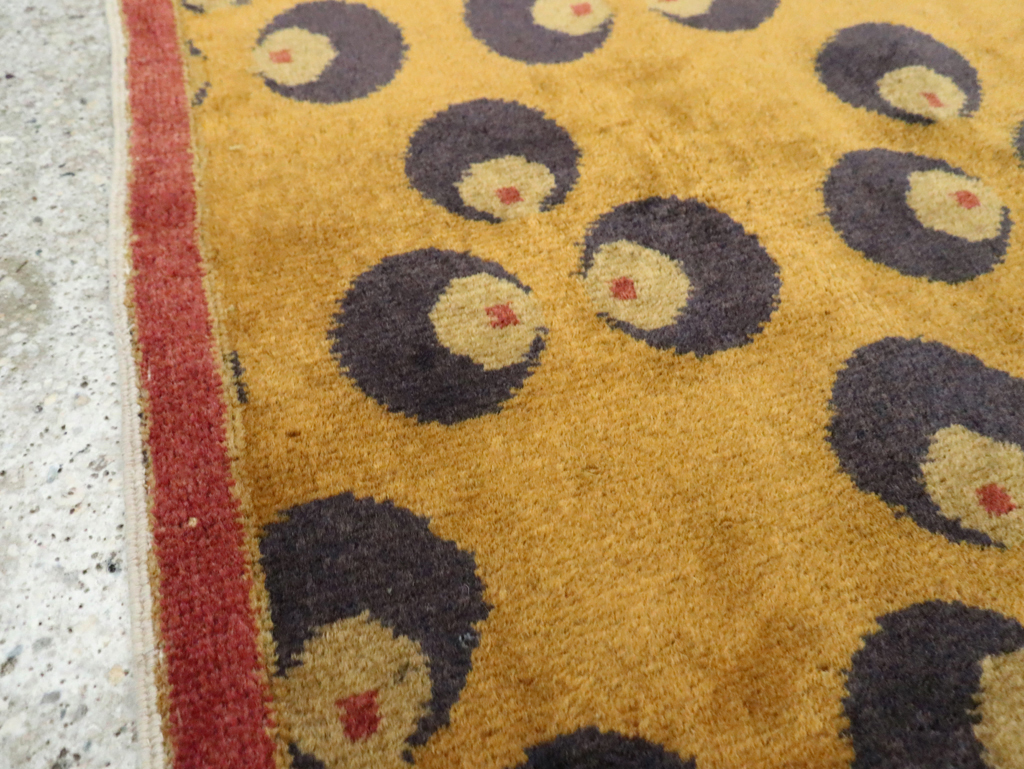 Vintage Turkish Art Deco Throw Rug, No.15306 - Galerie Shabab