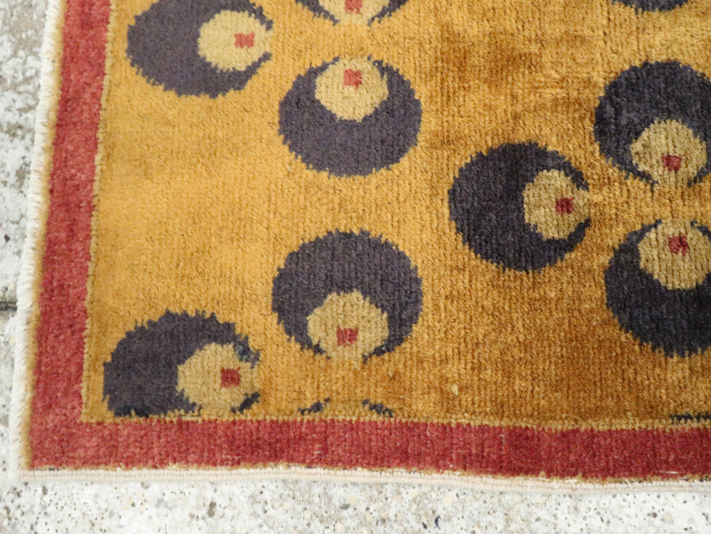 Vintage Turkish Art Deco Throw Rug, No.15306 - Galerie Shabab