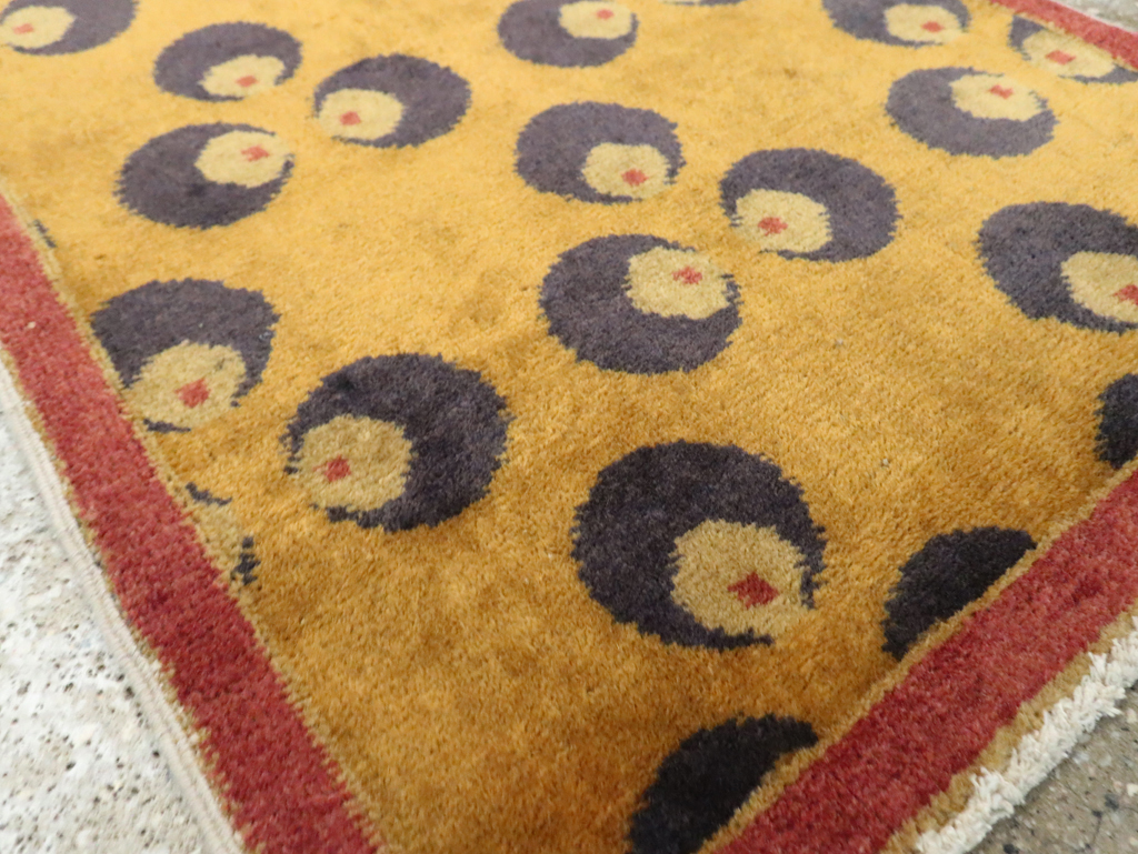 Vintage Turkish Art Deco Throw Rug, No.15306 - Galerie Shabab