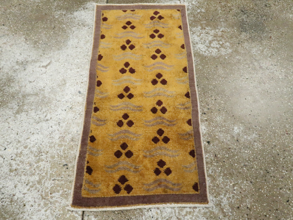 Vintage Turkish Art Deco Throw Rug, No.15313 - Galerie Shabab