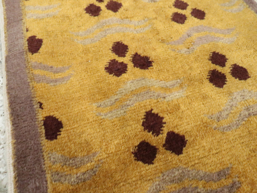 Vintage Turkish Art Deco Throw Rug, No.15313 - Galerie Shabab