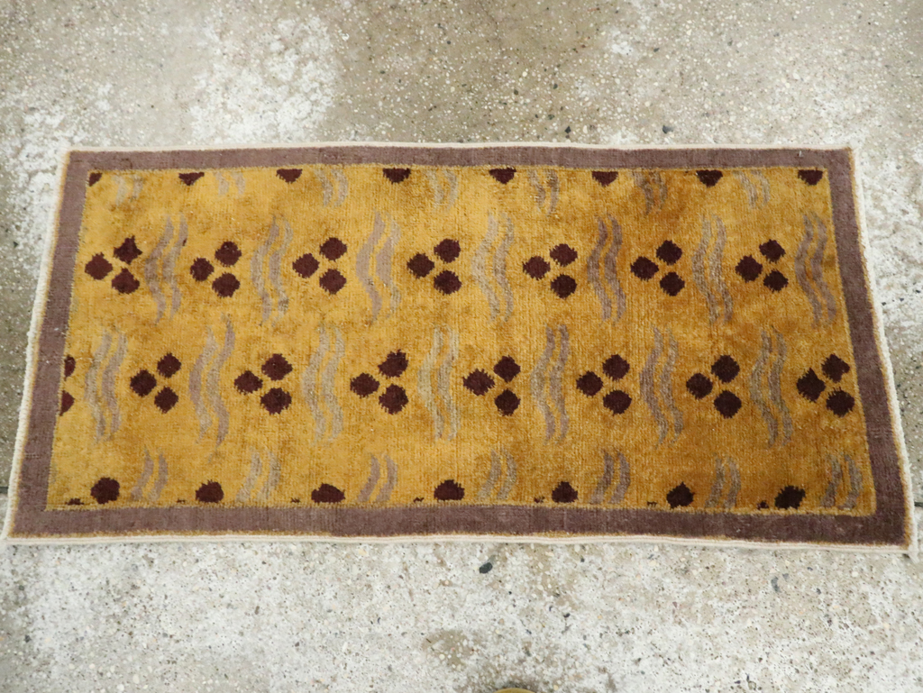 Vintage Turkish Art Deco Throw Rug, No.15313 - Galerie Shabab