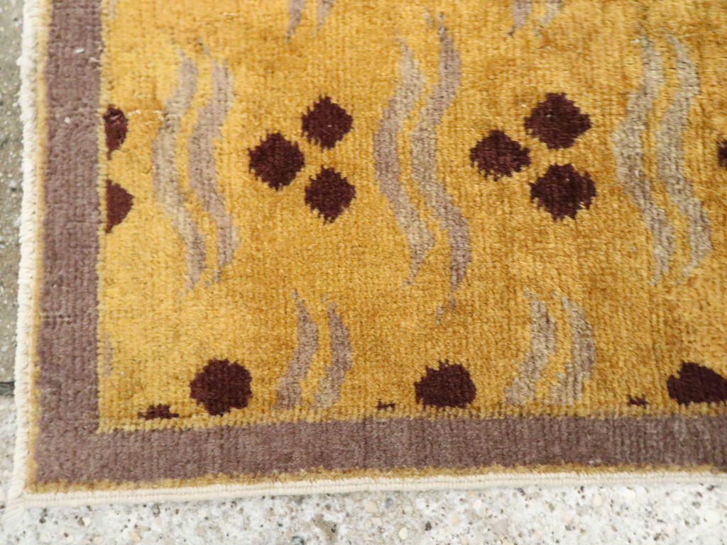 Vintage Turkish Art Deco Throw Rug, No.15313 - Galerie Shabab