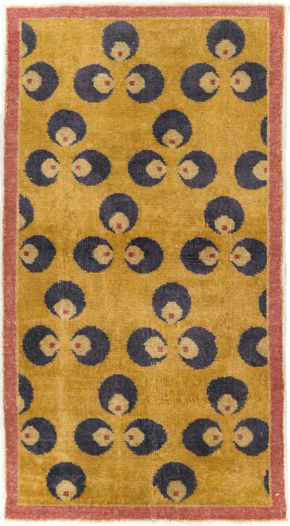 Vintage Turkish Art Deco Throw Rug, No.15314 - Galerie Shabab