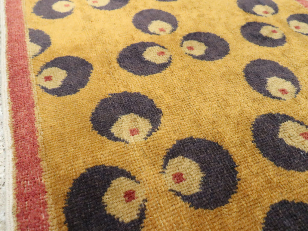 Vintage Turkish Art Deco Throw Rug, No.15314 - Galerie Shabab