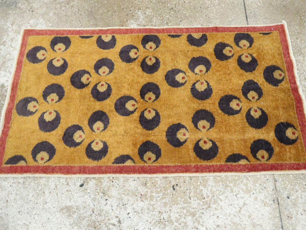 Vintage Turkish Art Deco Throw Rug, No.15314 - Galerie Shabab