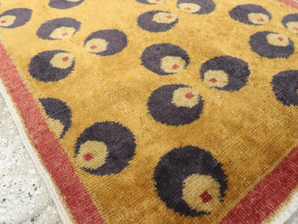 Vintage Turkish Art Deco Throw Rug, No.15314 - Galerie Shabab