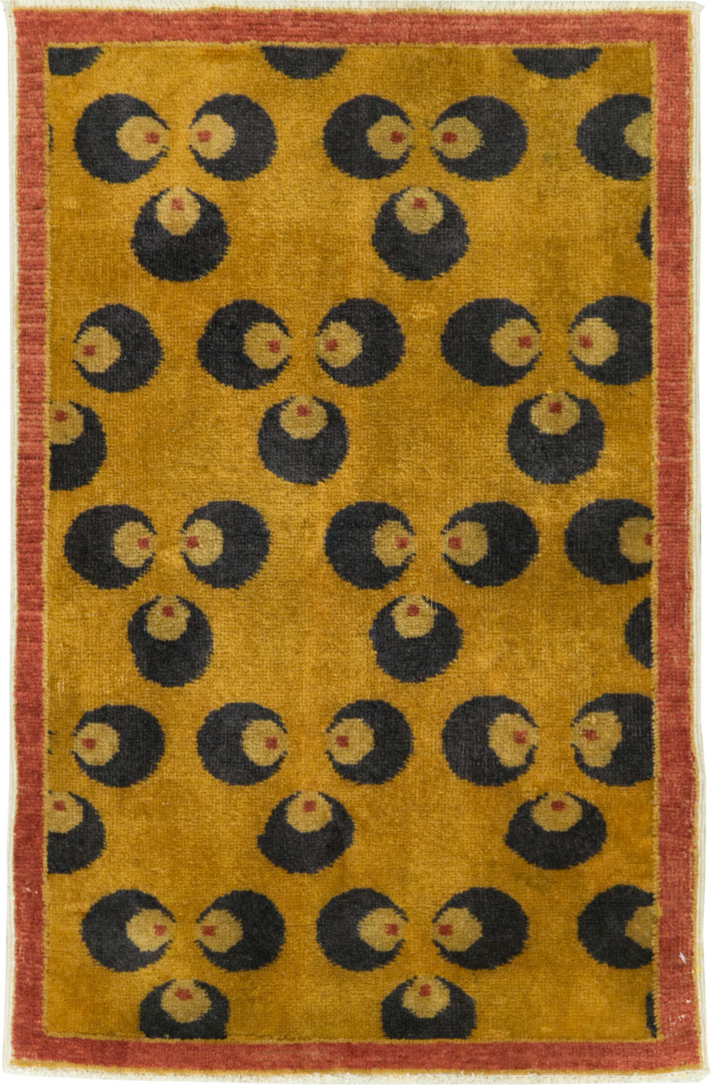 Vintage Turkish Art Deco Throw Rug, No.15315 - Galerie Shabab