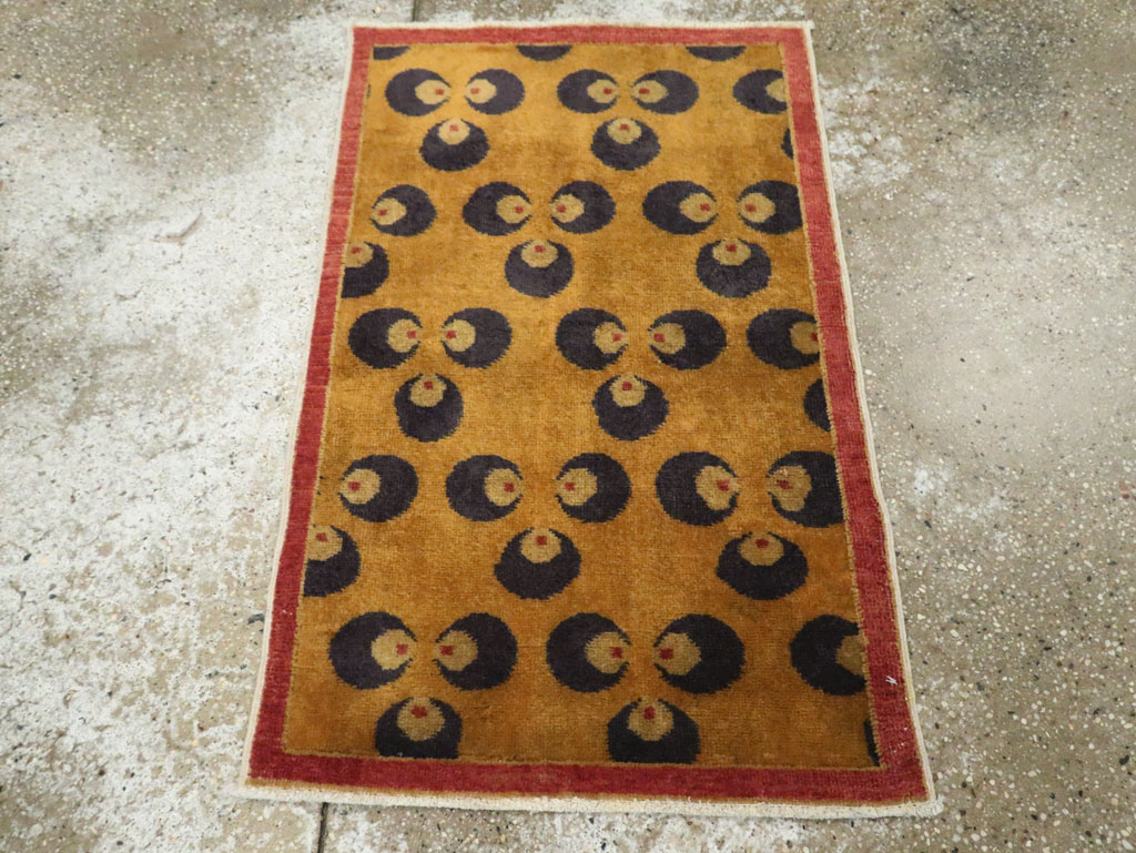 Vintage Turkish Art Deco Throw Rug, No.15315 - Galerie Shabab