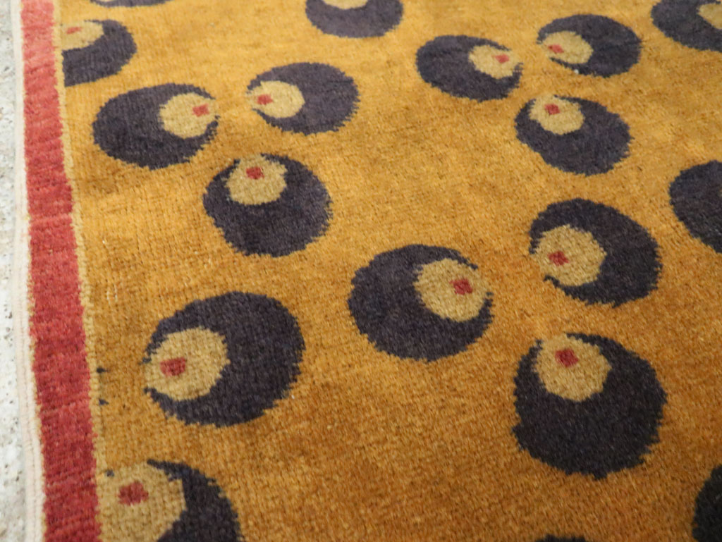 Vintage Turkish Art Deco Throw Rug, No.15315 - Galerie Shabab
