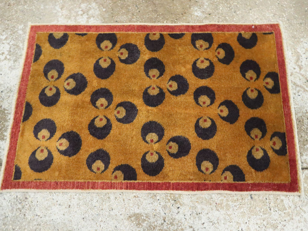 Vintage Turkish Art Deco Throw Rug, No.15315 - Galerie Shabab