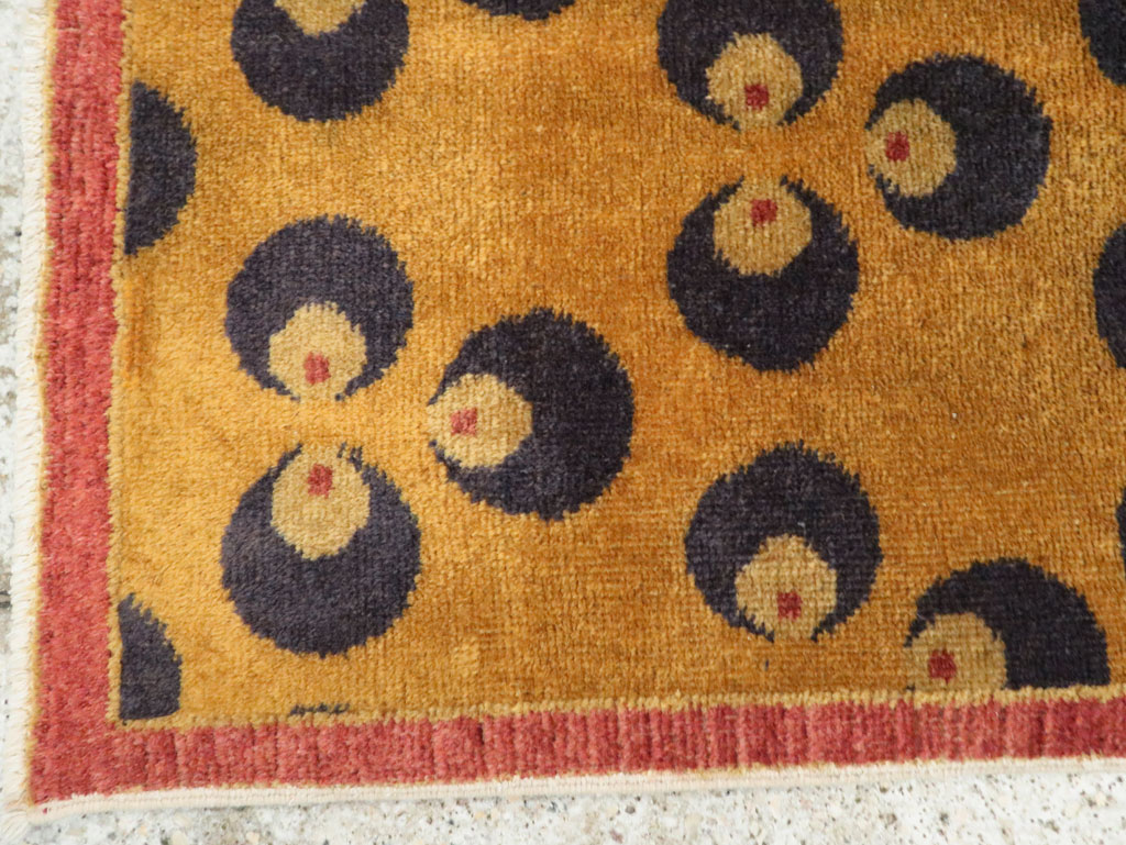 Vintage Turkish Art Deco Throw Rug, No.15315 - Galerie Shabab