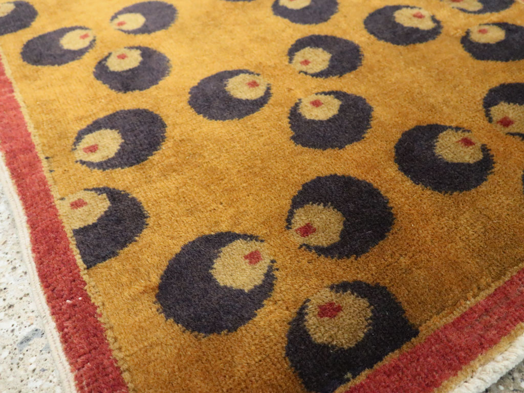Vintage Turkish Art Deco Throw Rug, No.15315 - Galerie Shabab