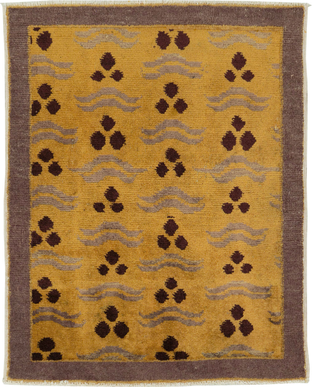 Vintage Turkish Art Deco Throw Rug, No.15319 - Galerie Shabab
