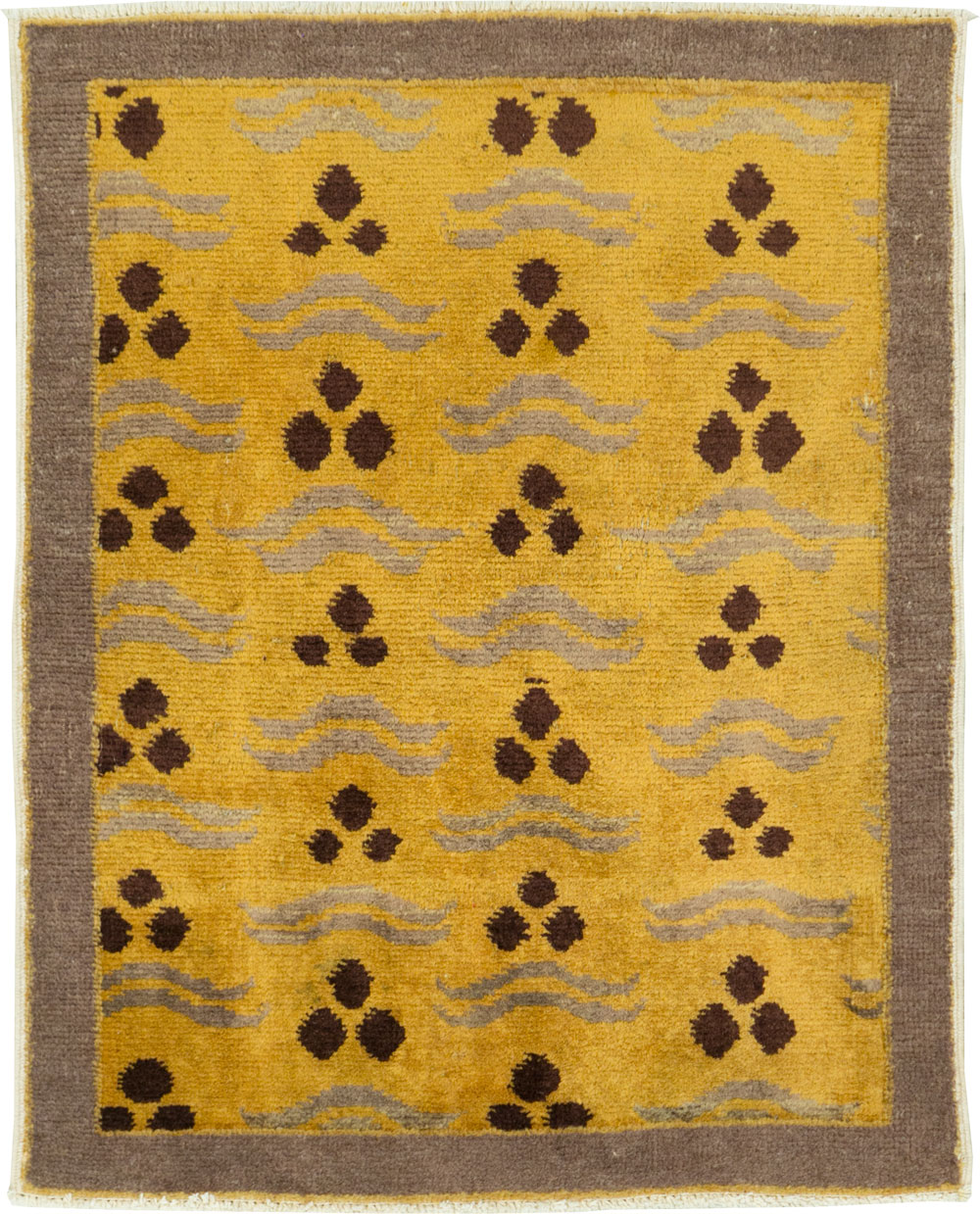 Vintage Turkish Art Deco Throw Rug, No.15319 - Galerie Shabab