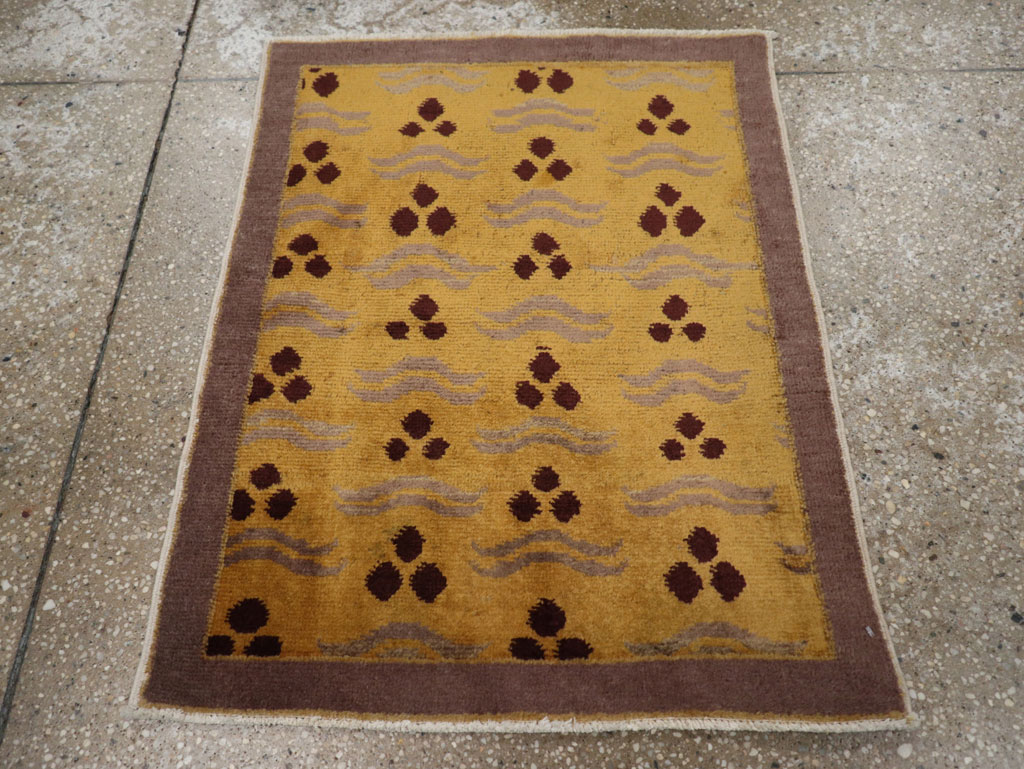 Vintage Turkish Art Deco Throw Rug, No.15319 - Galerie Shabab