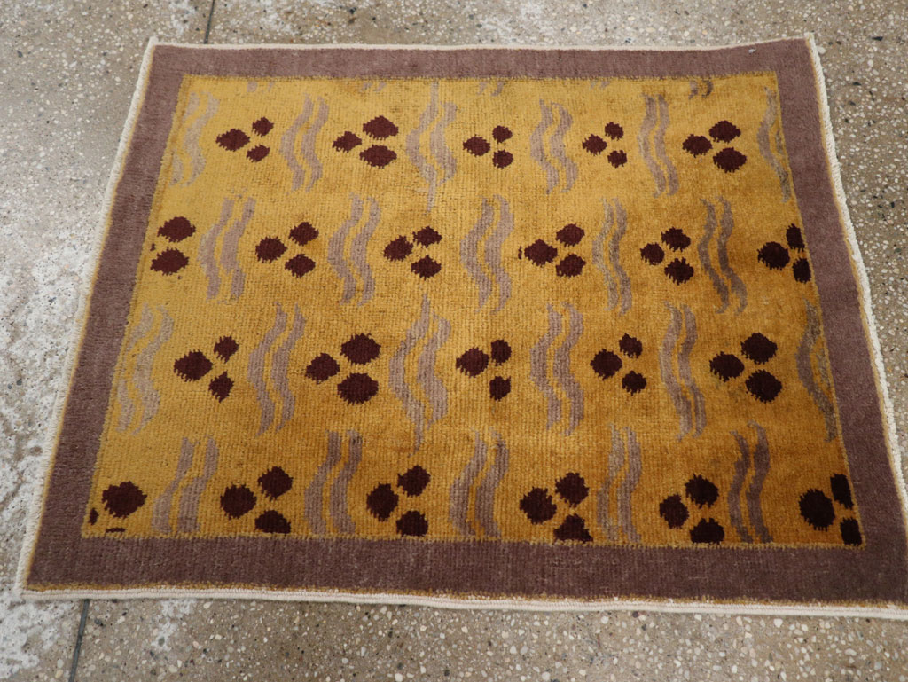 Vintage Turkish Art Deco Throw Rug, No.15319 - Galerie Shabab