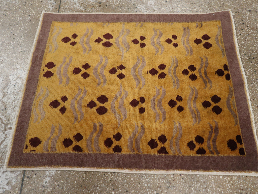 Vintage Turkish Art Deco Throw Rug, No.15319 - Galerie Shabab