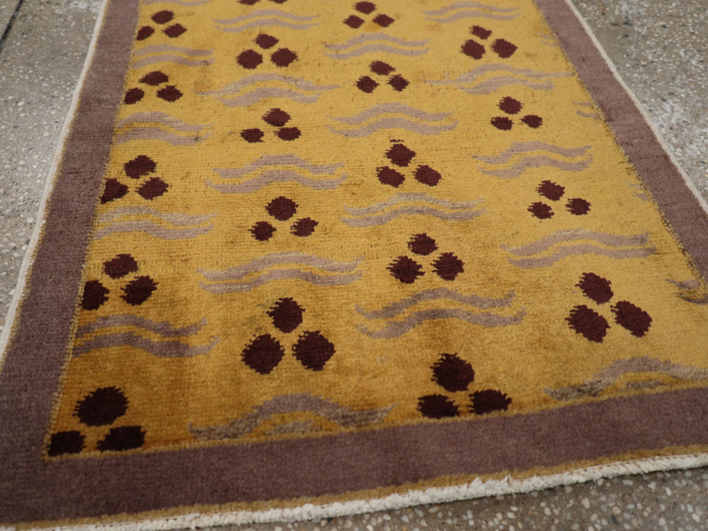 Vintage Turkish Art Deco Throw Rug, No.15319 - Galerie Shabab