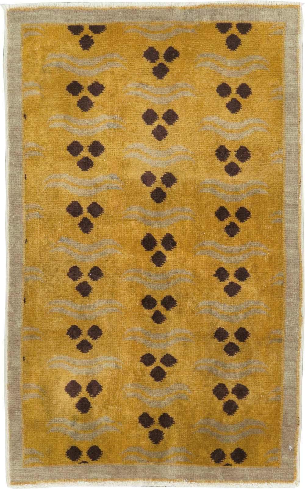 Vintage Turkish Art Deco Throw Rug, No.15326 - Galerie Shabab