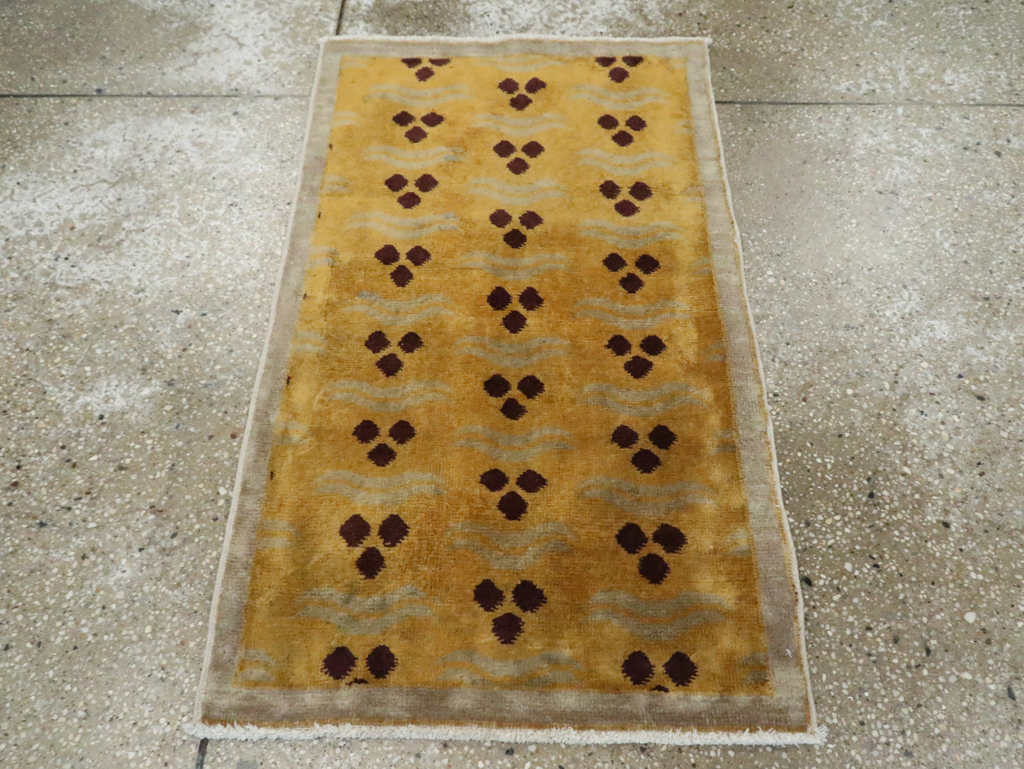 Vintage Turkish Art Deco Throw Rug, No.15326 - Galerie Shabab