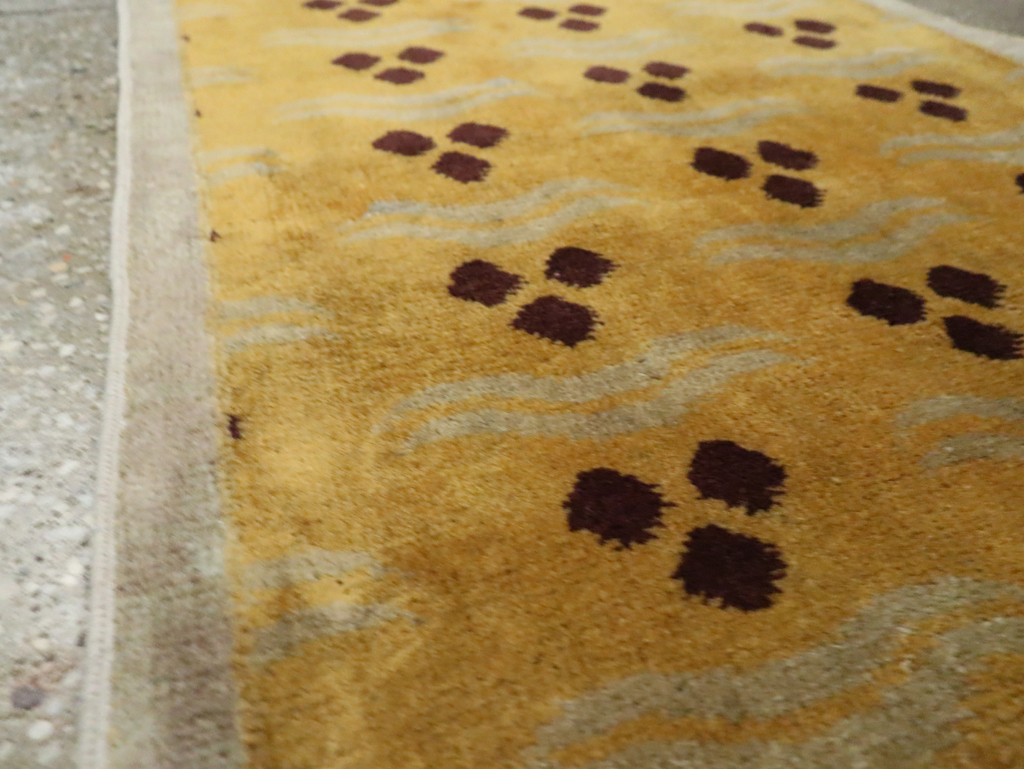 Vintage Turkish Art Deco Throw Rug, No.15326 - Galerie Shabab