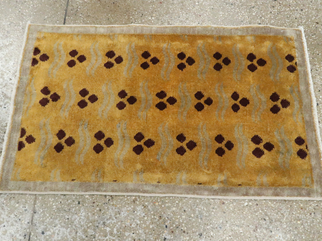 Vintage Turkish Art Deco Throw Rug, No.15326 - Galerie Shabab