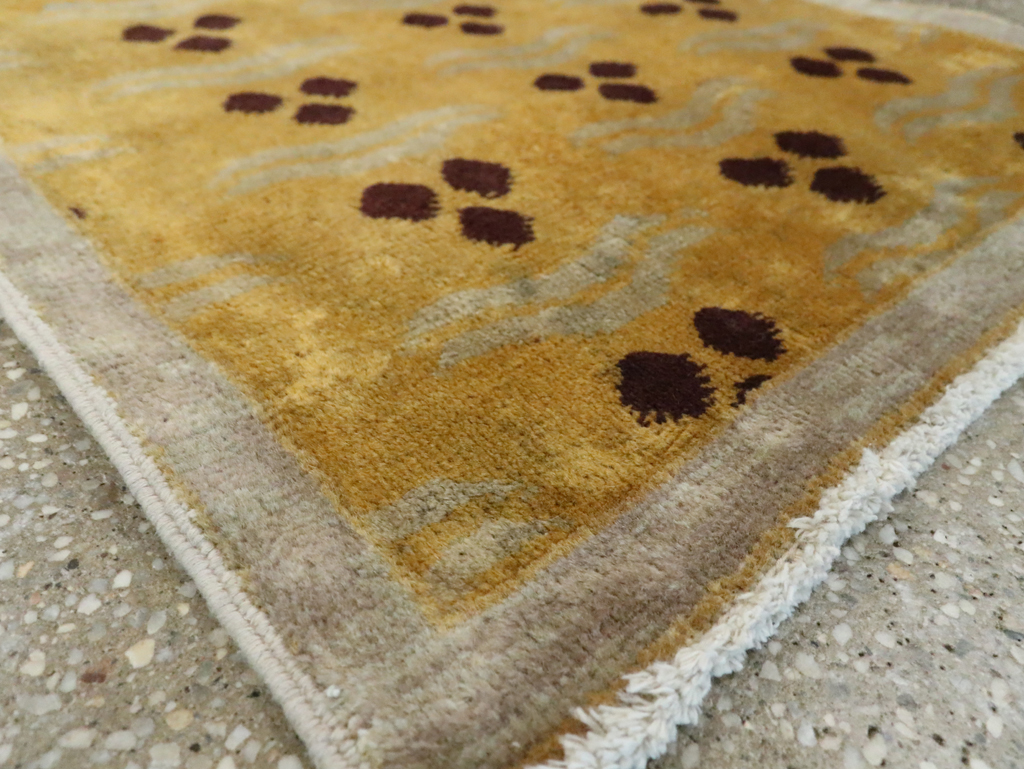 Vintage Turkish Art Deco Throw Rug, No.15326 - Galerie Shabab